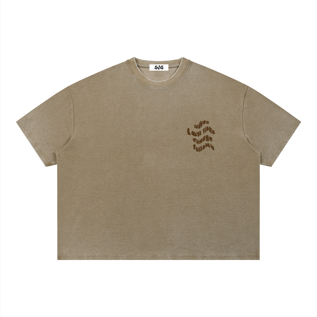 When Love Flows Boxy Waffle Tee