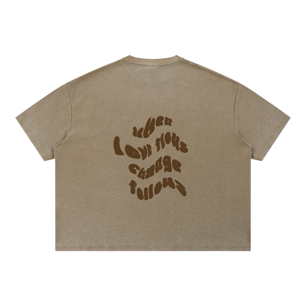 When Love Flows Boxy Waffle Tee